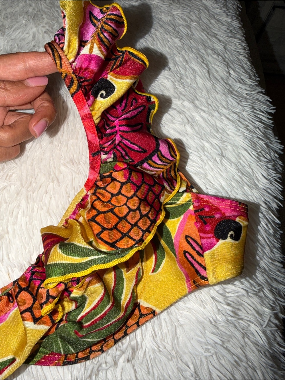 FARM Rio Yellow Multi Tropical Ruffle Bikini - Picture 4 of 6